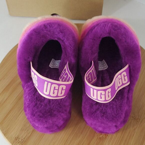 UGG Fluff Yeah Ombre Slide Women's 7 Multi Wool Slingback Slipper Sandal - Picture 5 of 14
